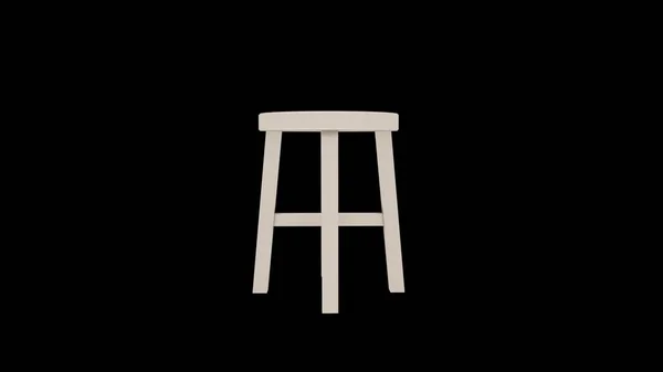 在黑色背景上隔离的木制椅子的三维渲染 — 图库照片