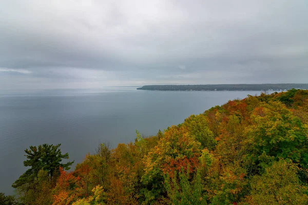 Lago Michigan Una Playa Condado Door Wisconsin Los Otoño —  Fotos de Stock