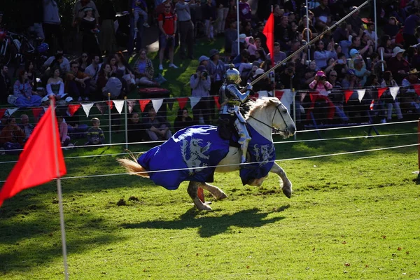 Een Man Die Steekspelen Doet Bij Blacktown Medieval Fayre Australië — Stockfoto