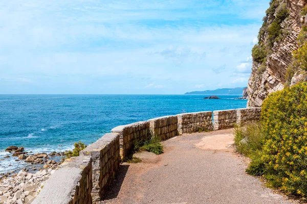 Cielo Nublado Sobre Mar Adriático Budva Sveti Stefan Montenegro —  Fotos de Stock