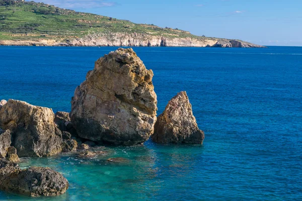 Ghiaione Massi Calcarei Rocce Ammucchiati Uno Sull Altro Lungo Costa — Foto Stock