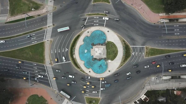 Luftaufnahme Mit Einer Drohne Von Einem Kreisverkehr Den Straßen Der — Stockfoto
