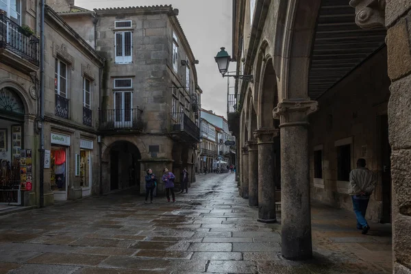 Perspektiva Záběru Budov Santiagu Compostela Španělsko — Stock fotografie