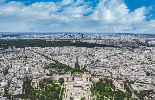 Malebný Letecký Pohled Trocaderovu Zahradu Finanční Centrum Paříž Francie — Stock fotografie