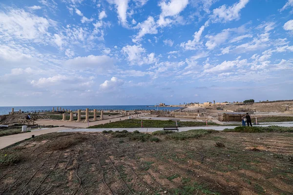 Чудовий Вид Національний Парк Кесарії Сонячний День Ізраїлі — стокове фото