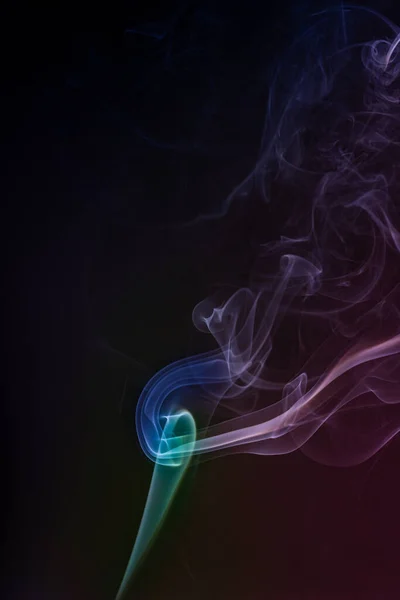 Abstract Colorful Smoke Illustration Isolated Black Background — Foto Stock