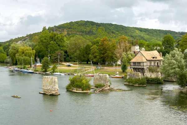 Сценічний Знімок Старого Млинового Будинку Річці Сена Верноні Нормандія Франція — стокове фото
