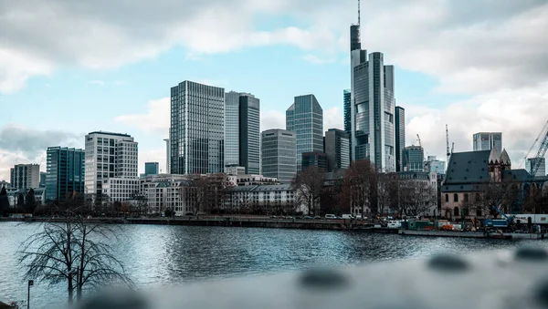 Paisaje Dramático Los Paisajes Urbanos Frankfurt Alemania —  Fotos de Stock