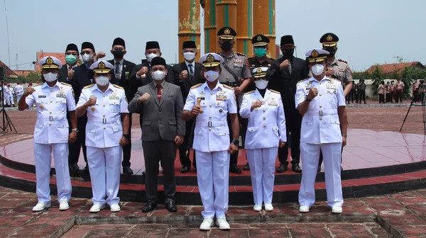 Den Indonesiska Flottan Håller Ceremoni För Tjänster Kämpar Slagfältet Pekalongan — Stockfoto