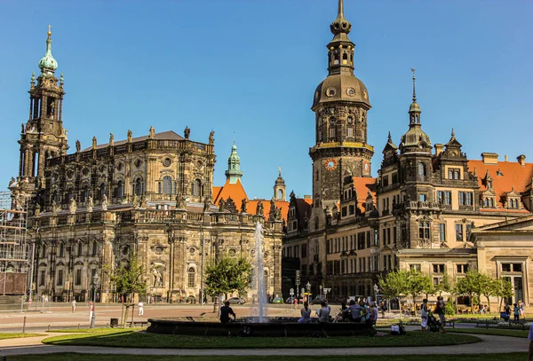 Прекрасний Знімок Римо Католицького Собору Дрездені Німеччина — стокове фото