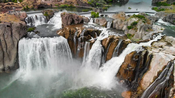 Een Adembenemend Uitzicht Prachtige Shoshone Falls Aan Snake River Twin — Stockfoto