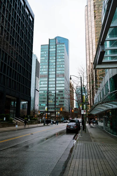 Gros Plan Des Rues Vancouver Par Temps Nuageux — Photo