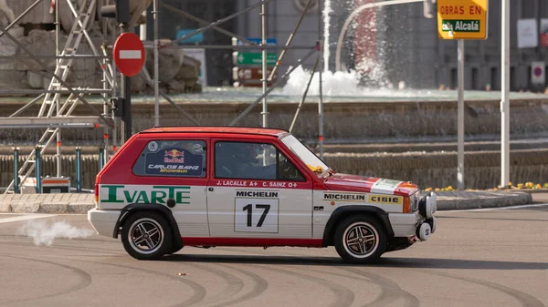 Carro Vermelho Exposição Carlos Sainz Apresentação Seu Novo Carro Para — Fotografia de Stock