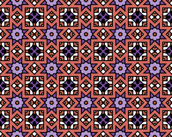 Een Kleurrijk Naadloos Patroon Bestaande Uit Geometrische Figuren Sterrenachtige Vormen — Stockfoto