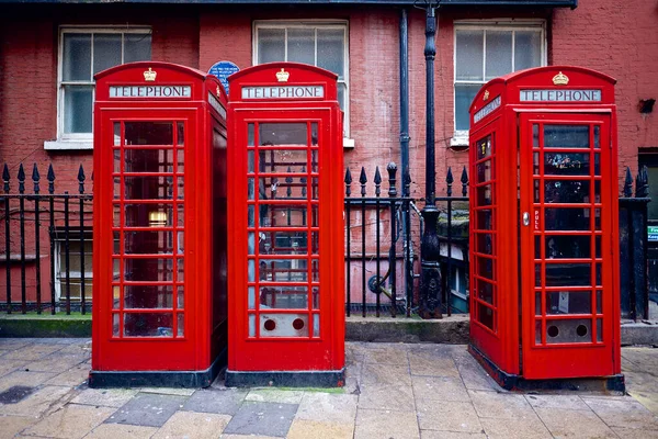 Una Fila Telefoni Pubblici Strade Londra — Foto Stock