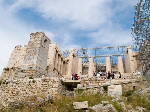 Een Openlucht Uitzicht Van Een Oud Gebouw Stad Van Athene — Stockfoto