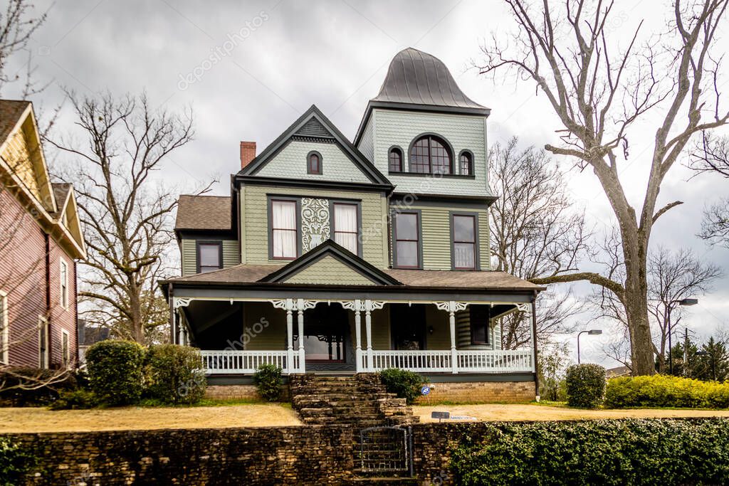 A Victorian style house in the historic district of Anniston, Alabama, USA