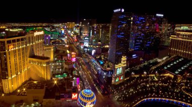 Las Vegas 'ın güzel manzarası Geceleri gökyüzü
