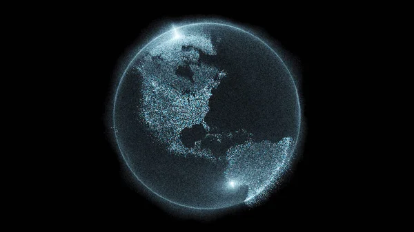 A beautiful shot of digital earth globe isolated on black background