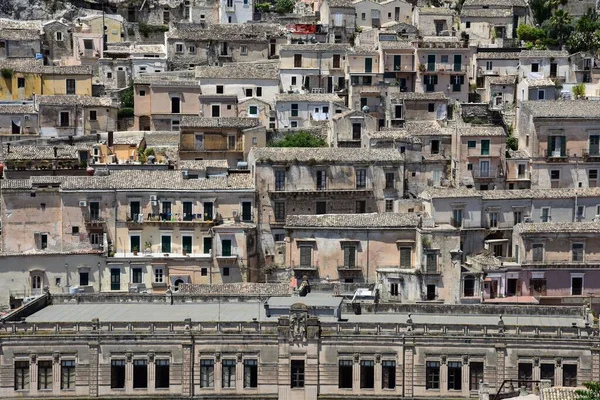 Panorámás Kilátás Nyílik Modica Régi Szicíliai Város Olaszországban — Stock Fotó