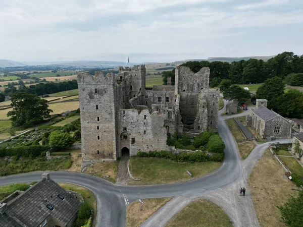 Beautiful Aerial View Bolton Castle Yorkshire Valley England United Kingdom — Stock Photo, Image