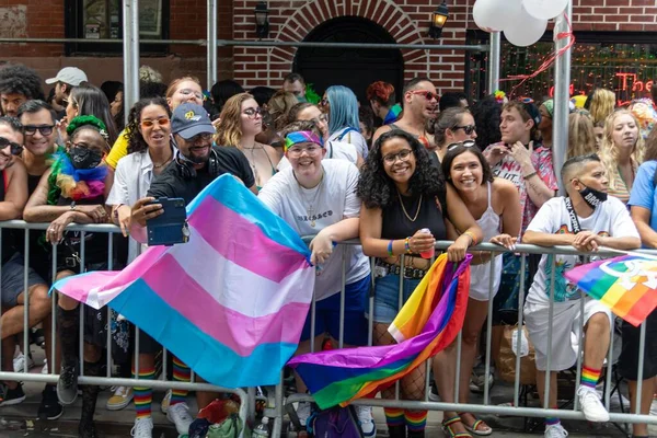 Die Menschen Feiern Die Pride Month Parade 2021 Auf Den — Stockfoto