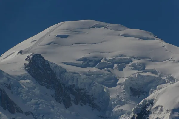 Mont Blanc Coberto Neve Nos Alpes Franceses — Fotografia de Stock