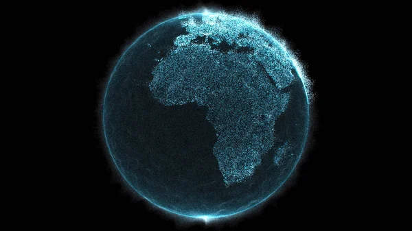 A beautiful shot of the digital earth globe isolated on black background