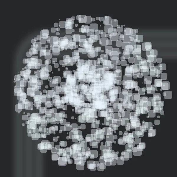 Abstraktní Geometrická Koule Mnoha Čtvercových Třpytek Prostoru Výbuch Konfety Zaoblené — Stock fotografie
