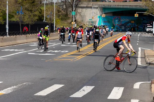 Bicyclists Participating Bike Tour Streets — Stock Photo, Image