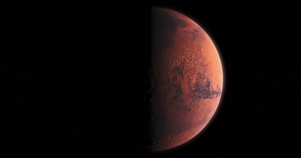 黒い背景に孤立した惑星火星の相の美しい景色 — ストック写真