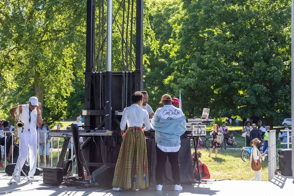 Backstage Shot Musicians 13Th Annual Juneteenth Celebration Prospect Park Brooklyn — Stock Photo, Image