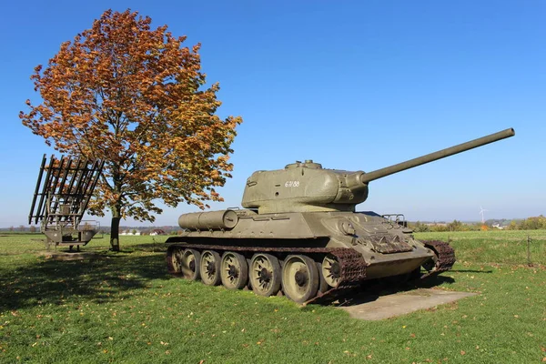 Closeup War Tank Display Outdoors Museum Ostrawa Czech Republic — Stock Photo, Image