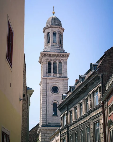 Vertikální Pohled Historický Kostel Panny Marie Sopronu Maďarsko — Stock fotografie