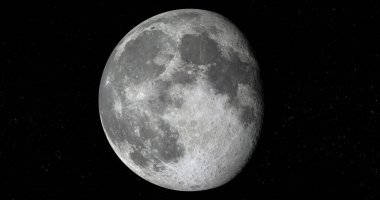 Ay 'ın siyah bir arkaplanda izole edilmiş 3D görüntüsü