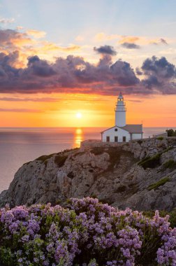 The Far de Capdepera, Capdepera lighthouse, in Mallorca (Majorca), Balearic Islands, Spain clipart