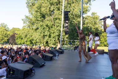 Prospect Park Brooklyn 'deki 13. Haziran kutlamasında kalabalık bir konser