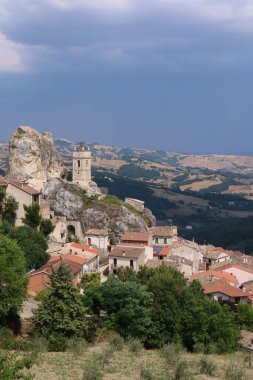 Panoramic view of the Molise village of Pietracupa, Italy.