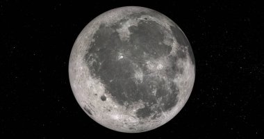 Dolunayın siyah bir arkaplanda izole edilmiş 3D görüntüsü