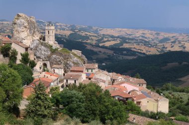 Panoramic view of the Molise village of Pietracupa, Italy.