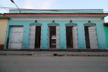 Trinidad, Küba 'daki eski bir evin dış yüzeyi.