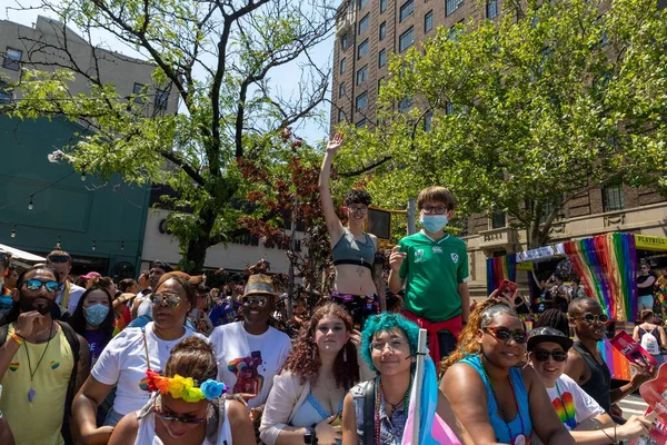 Lot Young People Pride Parade New York City — Stock Photo, Image