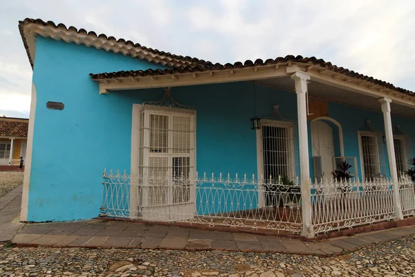 Vue Une Partie Vieille Ville Coloniale Des Rues Pavées Trinidad — Photo