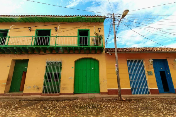 Över Färgade Byggnader Trinidad Solig Dag — Stockfoto