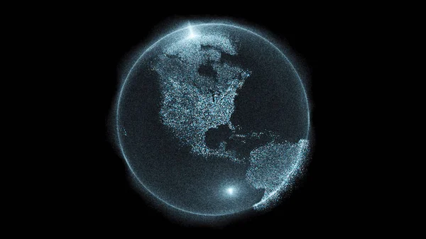 A beautiful shot of digital earth globe isolated on black background