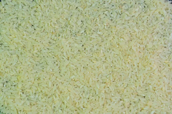 Vista Grãos Arroz Seco Cru Close Foto Macro — Fotografia de Stock