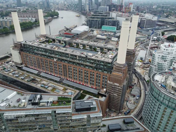 Uma Vista Aérea Uma Bela Central Eléctrica Battersea Londres Reino — Fotografia de Stock