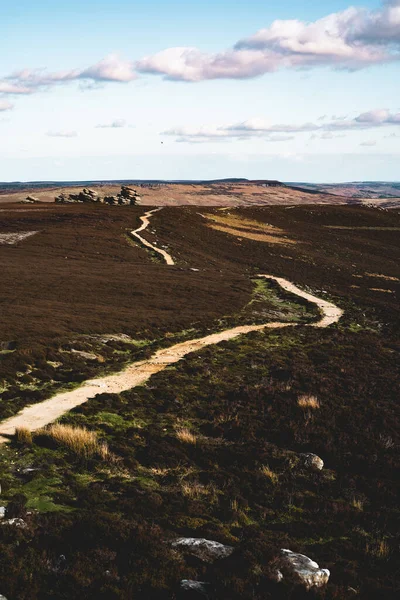 Sendero Solitario Parque Nacional Peak District Paisaje Inglaterra Reino Unido — Foto de Stock