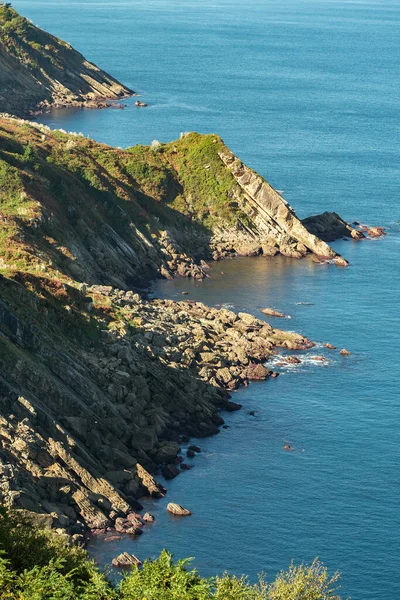 Vertical Shot Rocky Seashore San Sebastian Spain — Stock Photo, Image