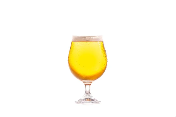 Closeup Shot Glass Beer Isolated Background — Stock Photo, Image